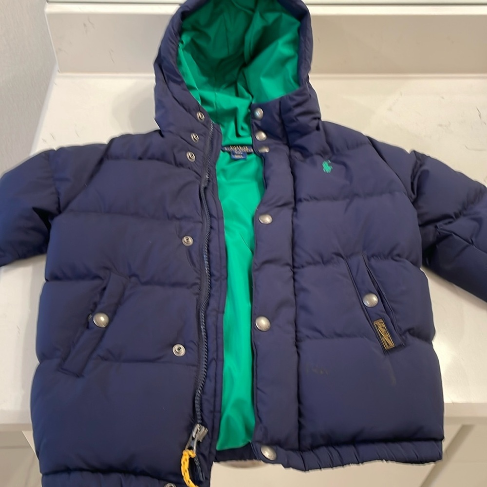 Polo Ralph Lauren navy puffer down jacket. 4T.